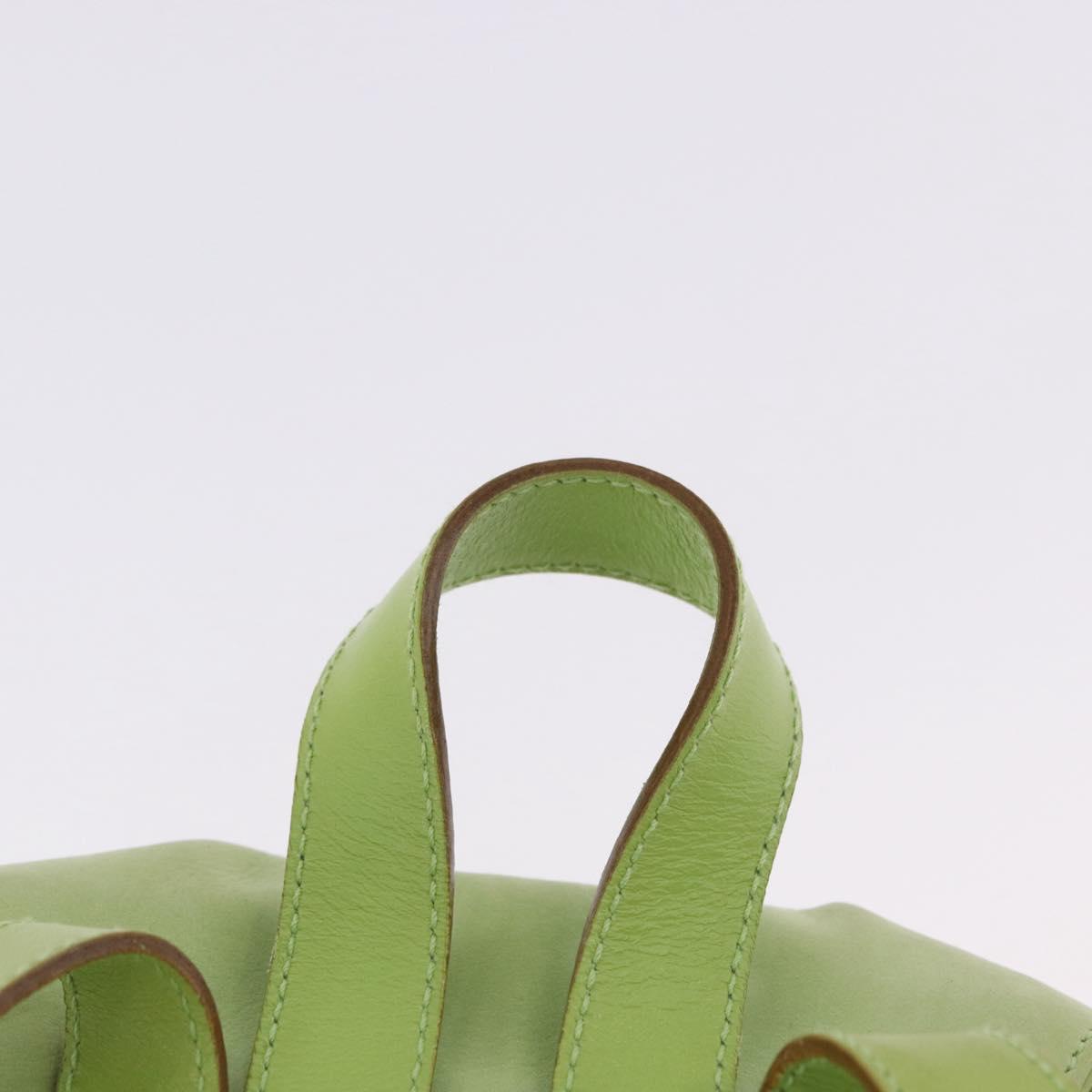 Salvatore Ferragamo Gancini Backpack Suede Green Gold Auth 193783A