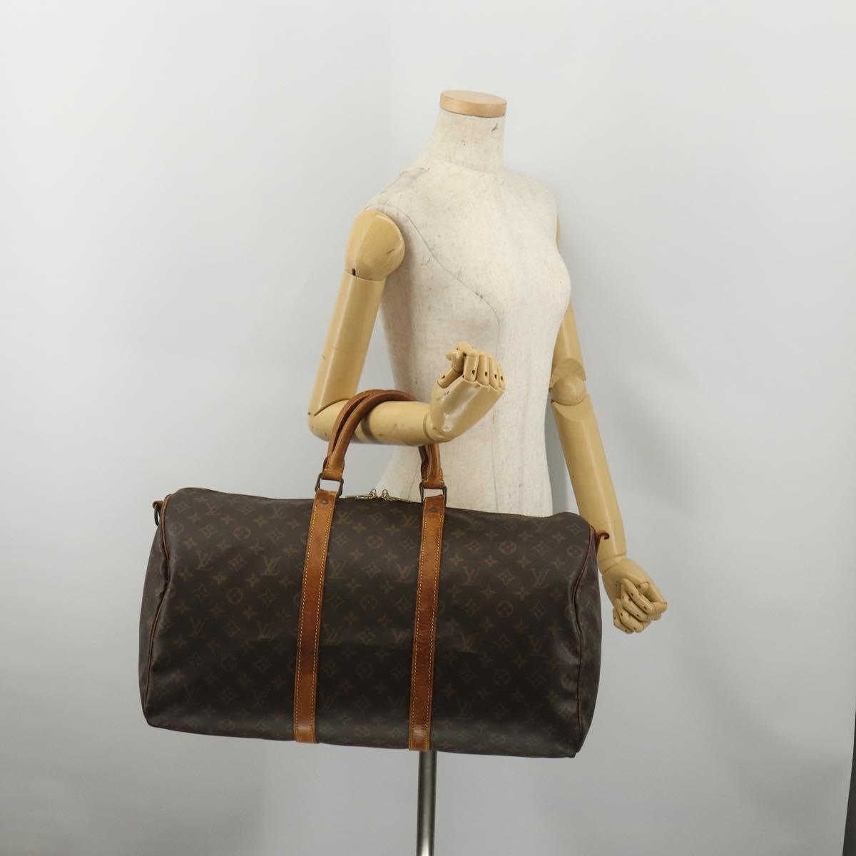 LOUIS VUITTON Monogram Keepall Bandouliere 50 Boston Bag M41416 LV Auth 193785