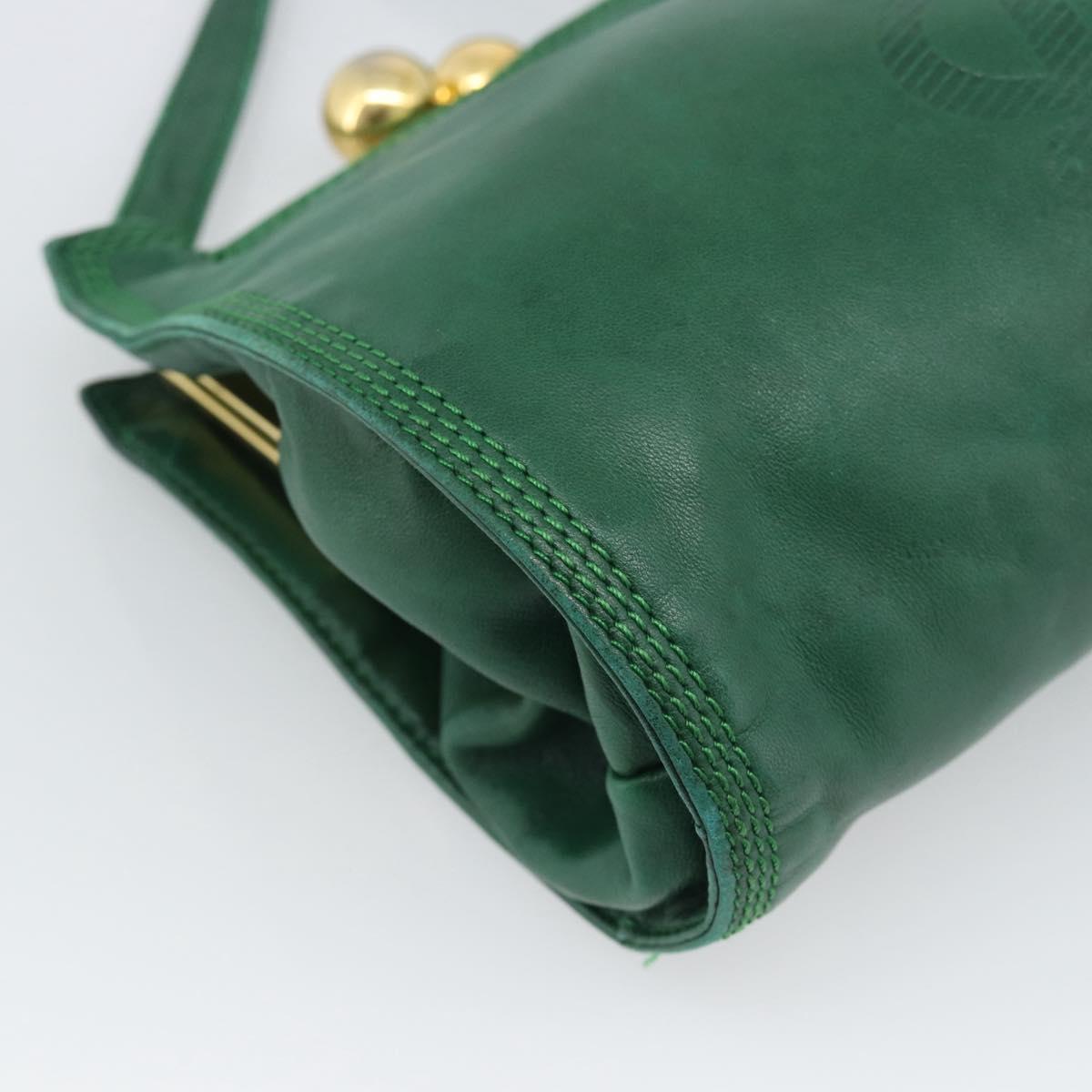 LOEWE Shoulder Bag Leather Green Gold Auth 193786