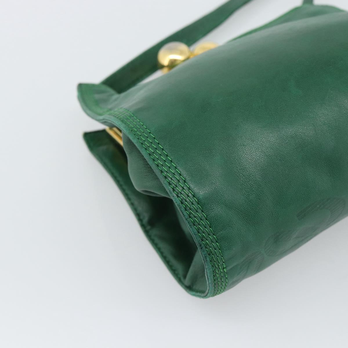 LOEWE Shoulder Bag Leather Green Gold Auth 193786