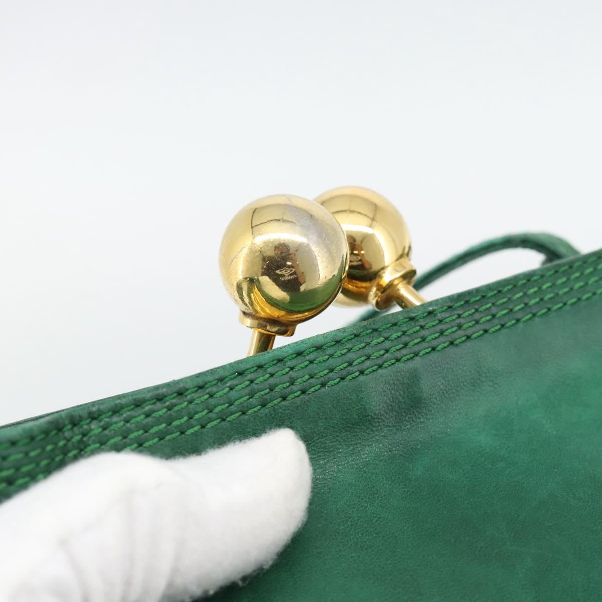 LOEWE Shoulder Bag Leather Green Gold Auth 193786