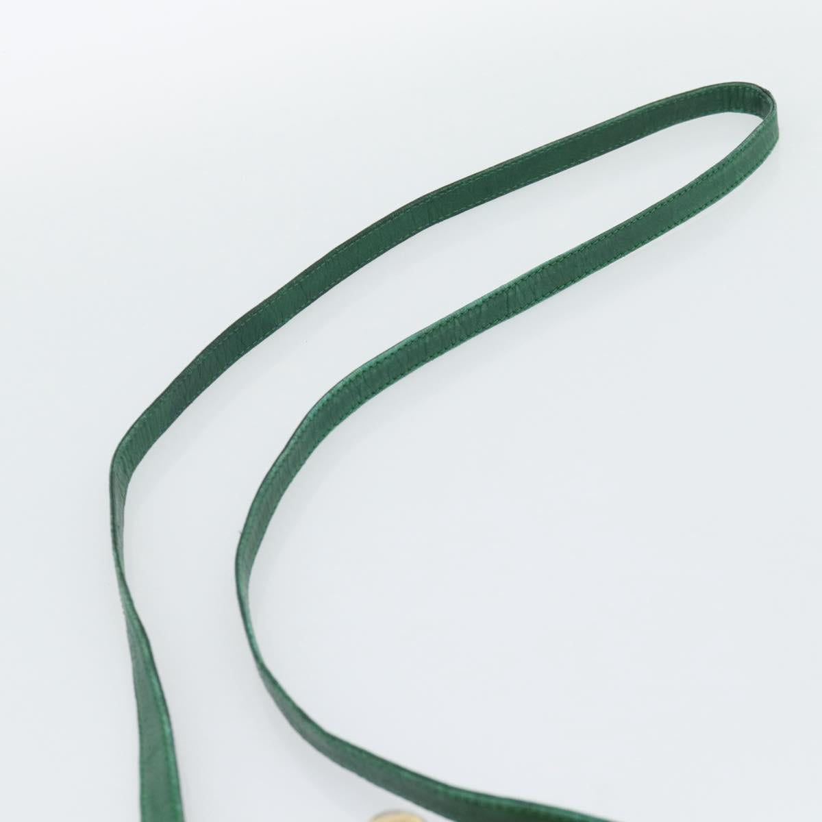 LOEWE Shoulder Bag Leather Green Gold Auth 193786