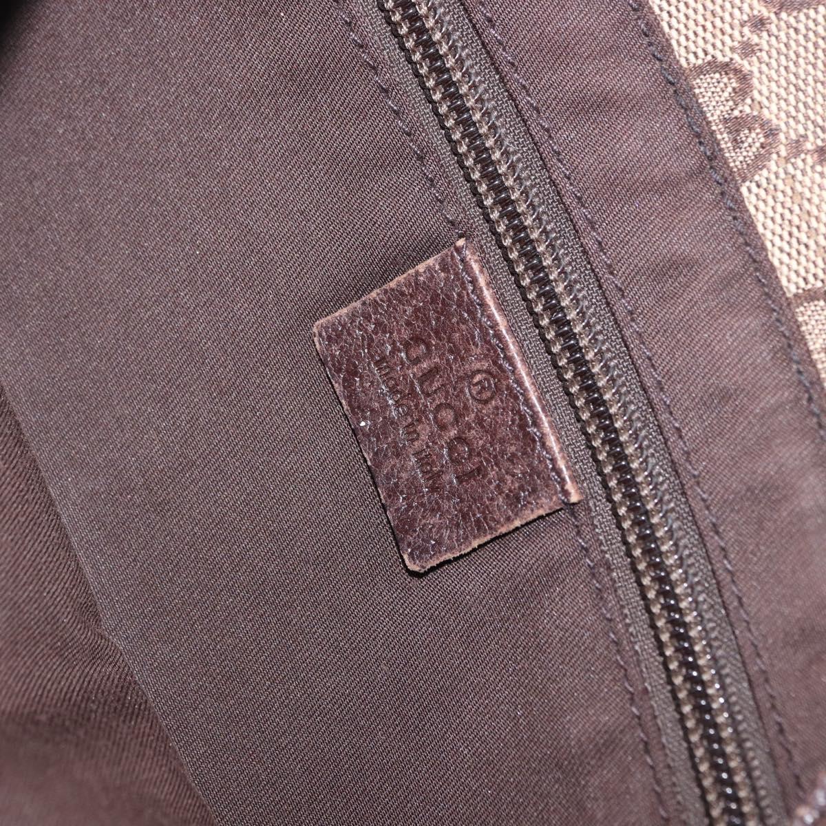 GUCCI GG Canvas Waist Pouch Beige Silver 146304 Auth 193787