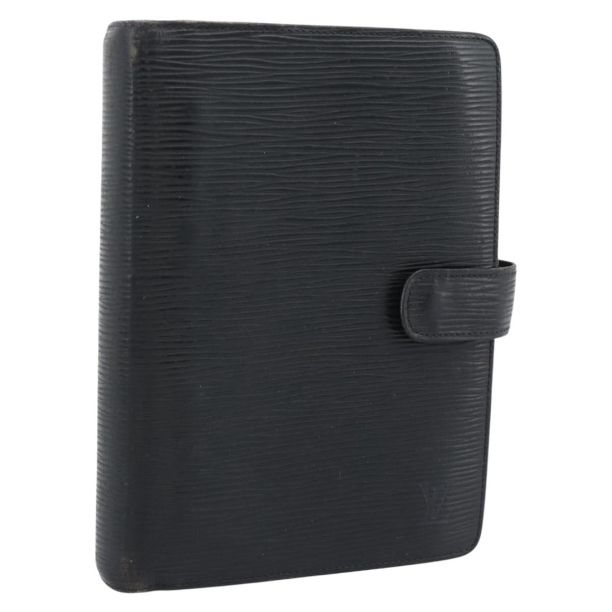 LOUIS VUITTON Epi Agenda MM Day Planner Cover Black R20042 LV Auth 193797