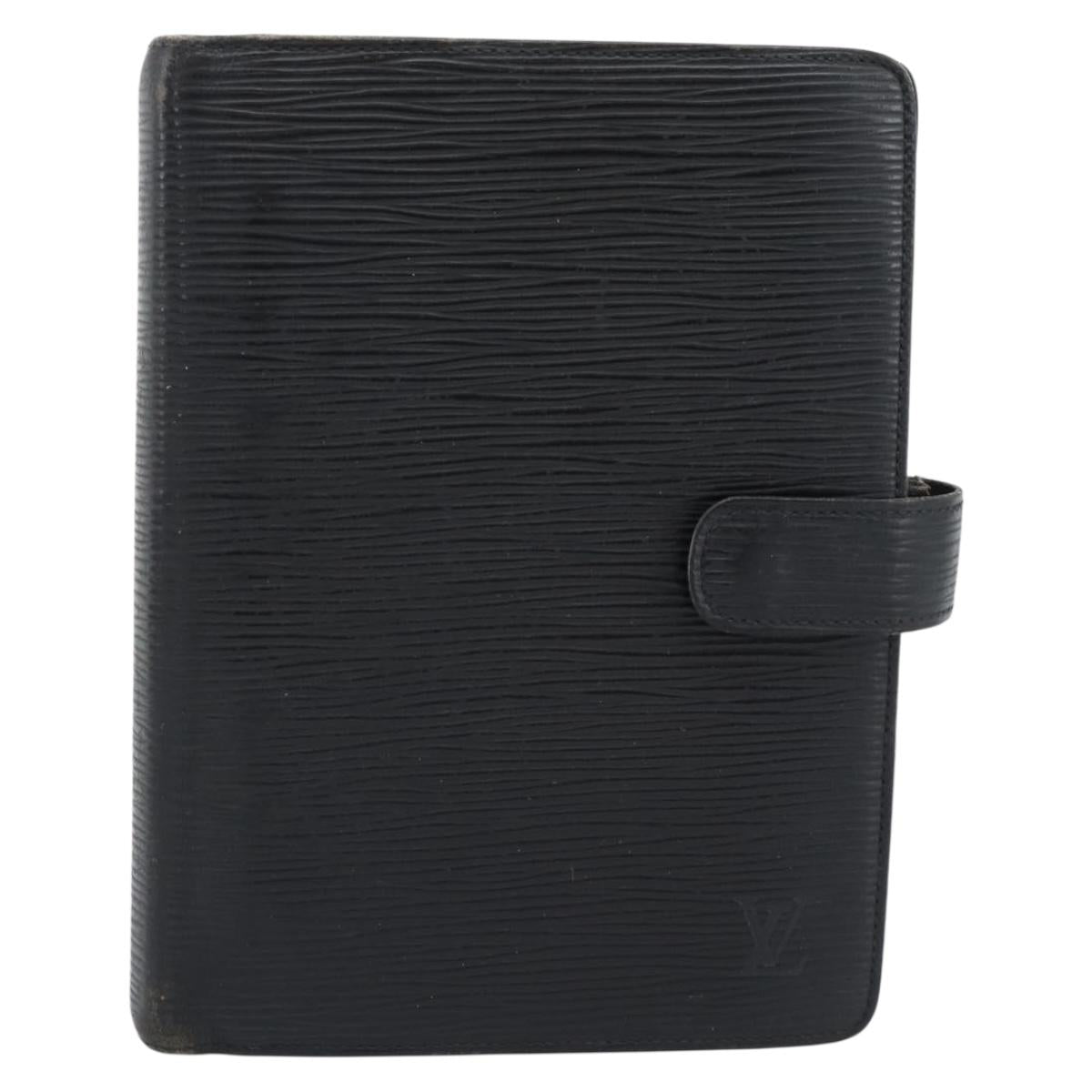 LOUIS VUITTON Epi Agenda MM Day Planner Cover Black R20042 LV Auth 193797