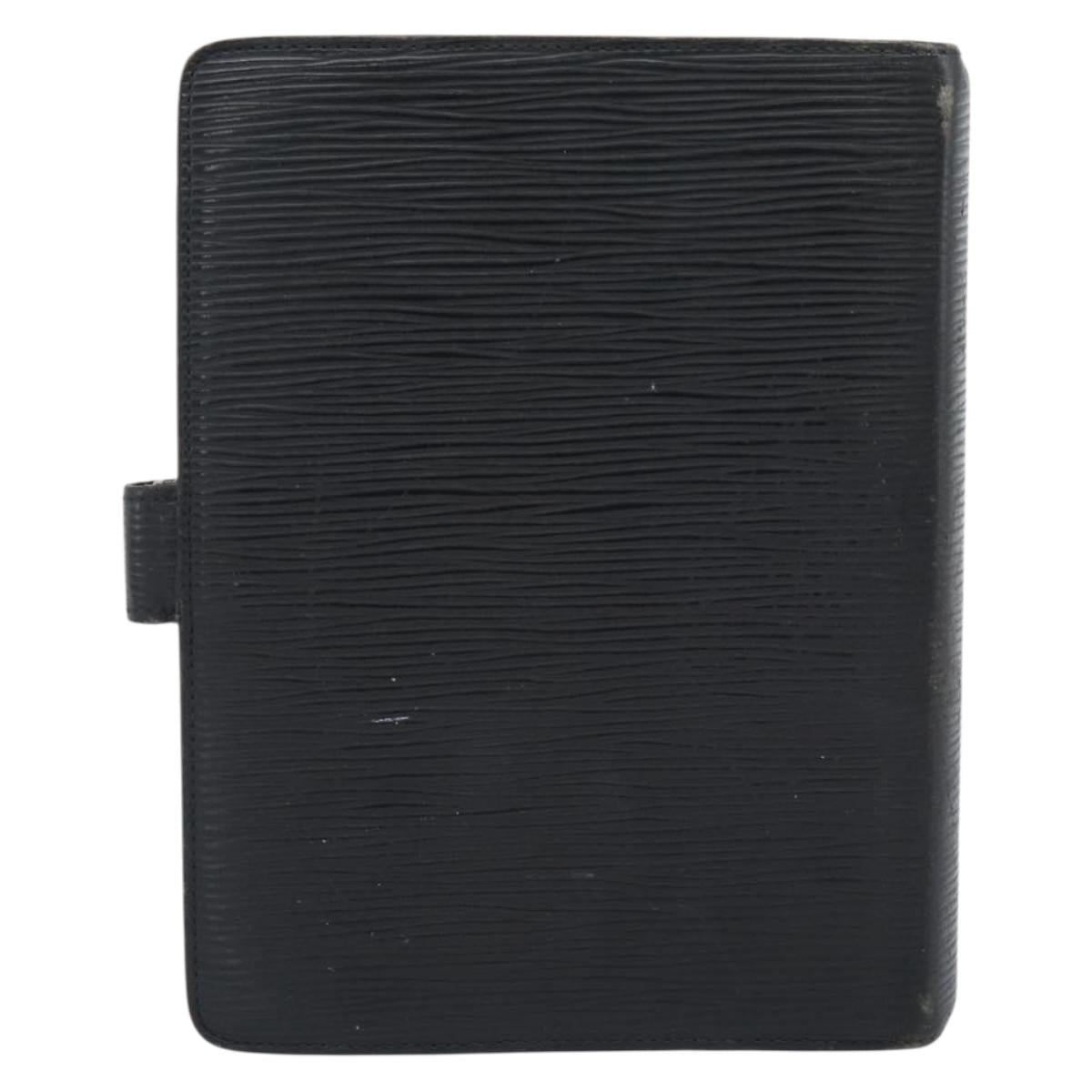 LOUIS VUITTON Epi Agenda MM Day Planner Cover Black R20042 LV Auth 193797