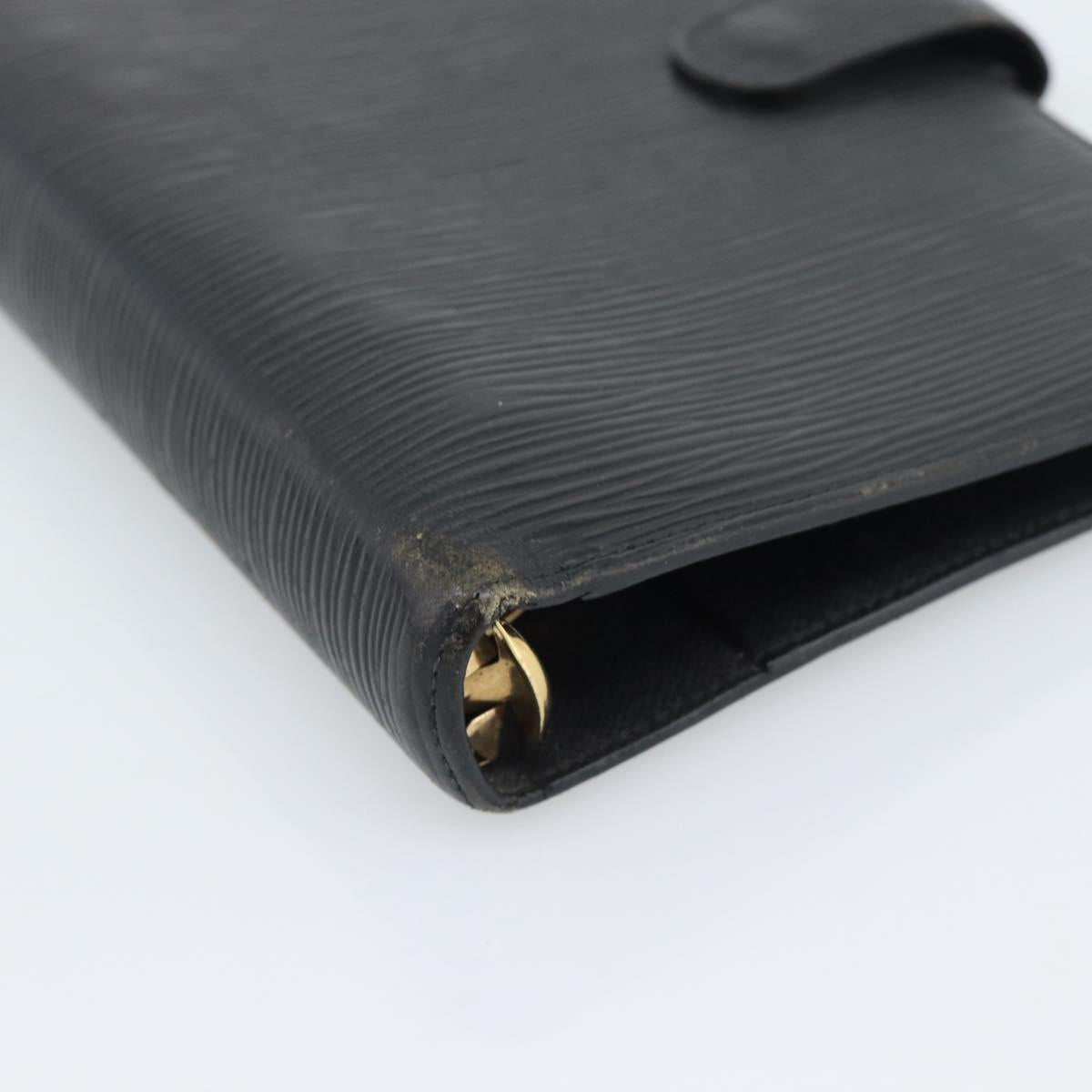 LOUIS VUITTON Epi Agenda MM Day Planner Cover Black R20042 LV Auth 193797
