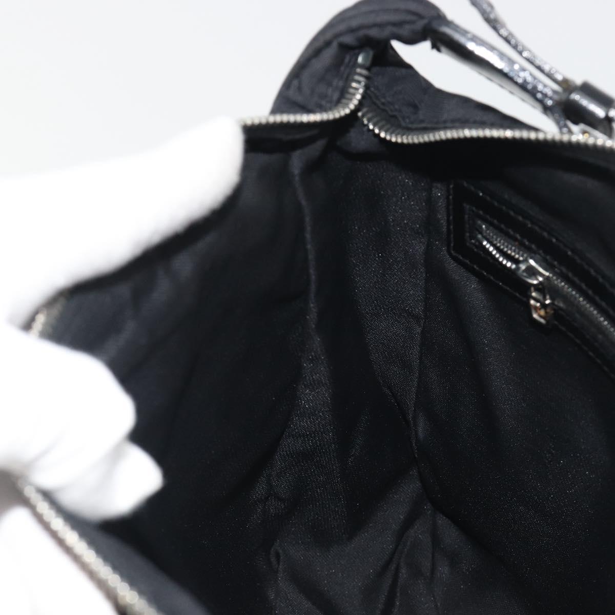 FENDI Zucca Canvas Shoulder Bag Black Auth 193804