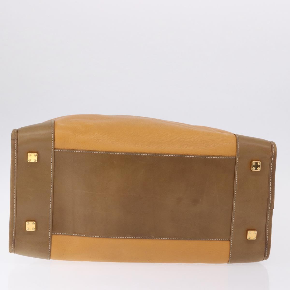LOEWE Amazona 40 Hand Bag Leather Brown Gold Auth 193805A