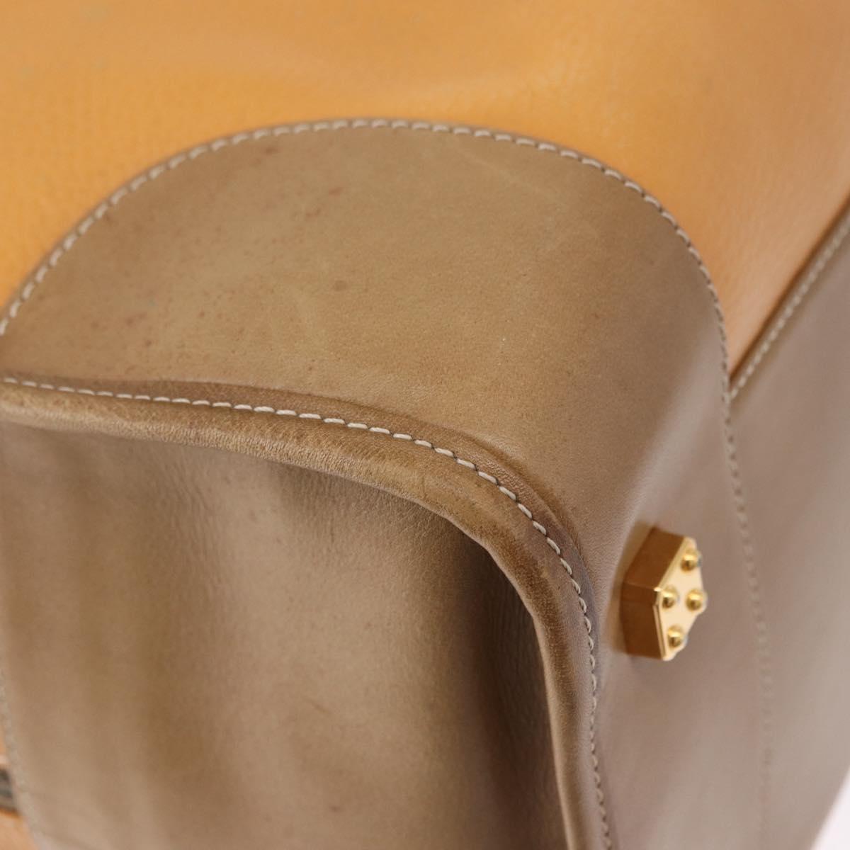 LOEWE Amazona 40 Hand Bag Leather Brown Gold Auth 193805A