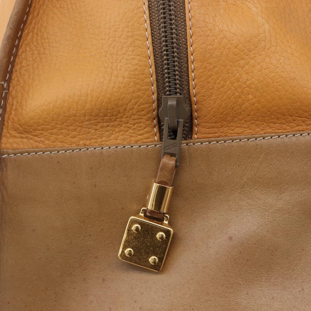 LOEWE Amazona 40 Hand Bag Leather Brown Gold Auth 193805A
