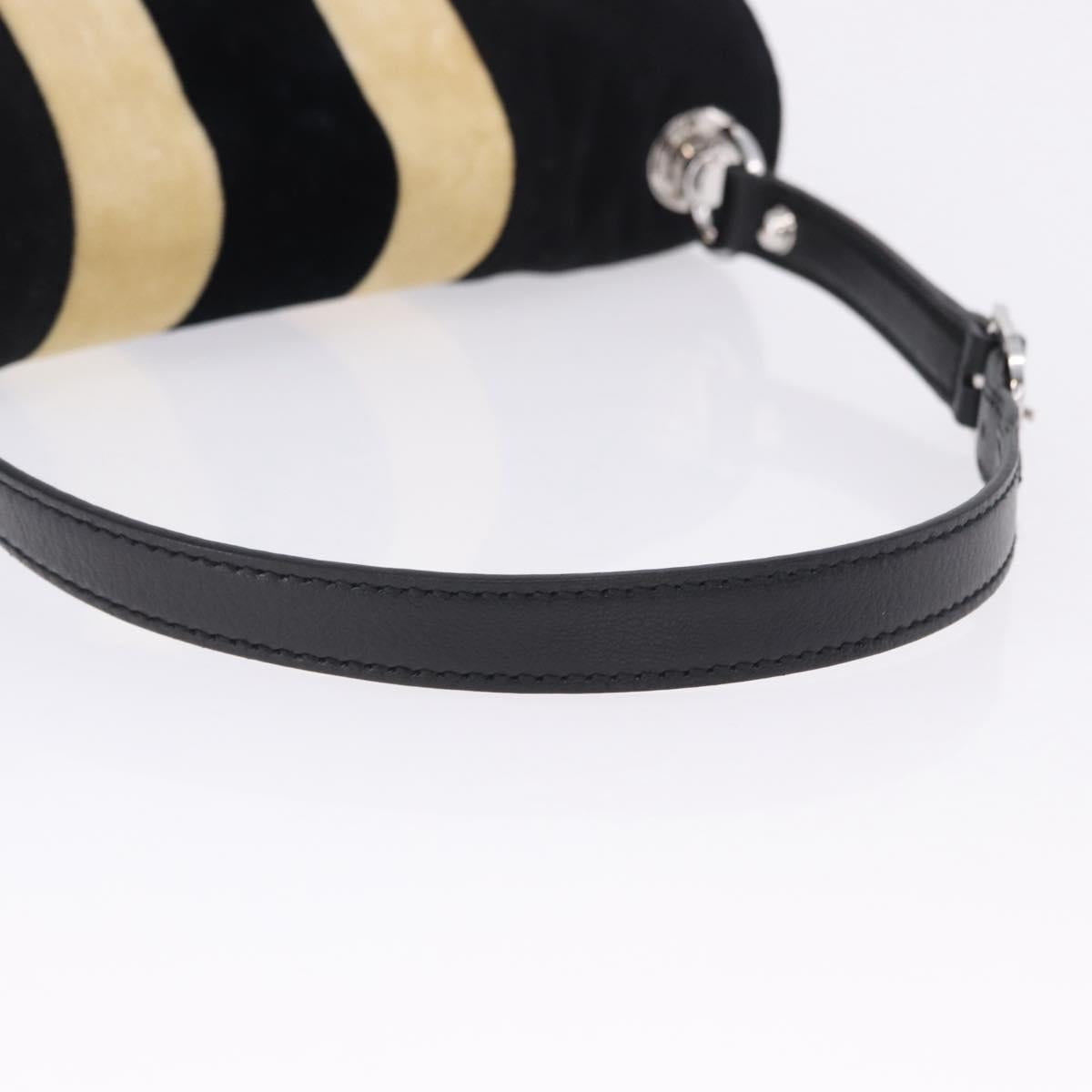 GUCCI Interlocking G Shoulder Bag Velor Black Silver Auth 193808V