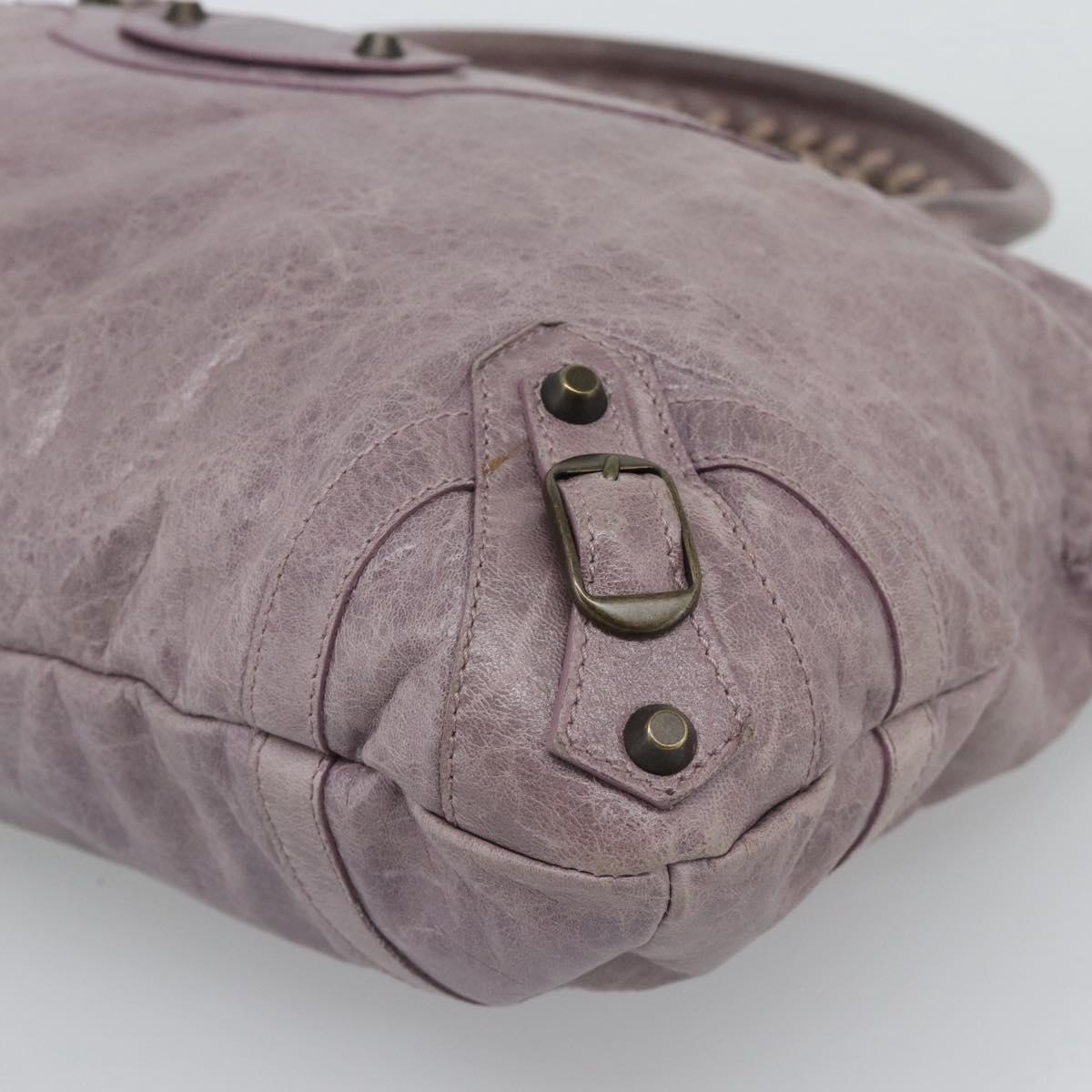 BALENCIAGA The Perth Hand Bag Leather Purple 128522 Auth 193809V