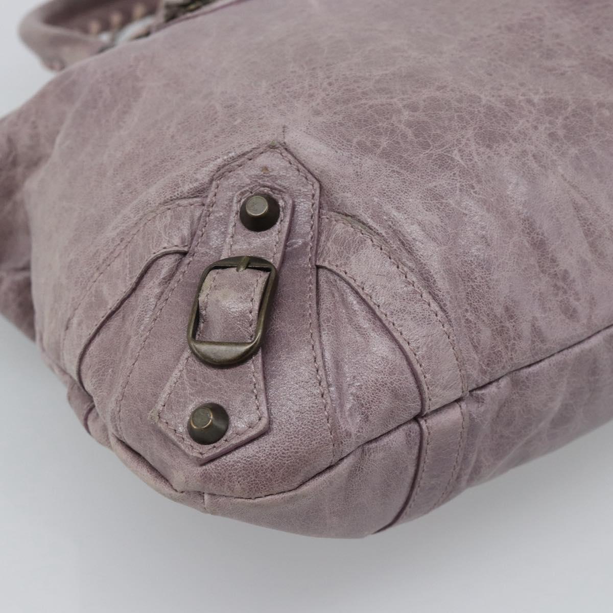 BALENCIAGA The Perth Hand Bag Leather Purple 128522 Auth 193809V