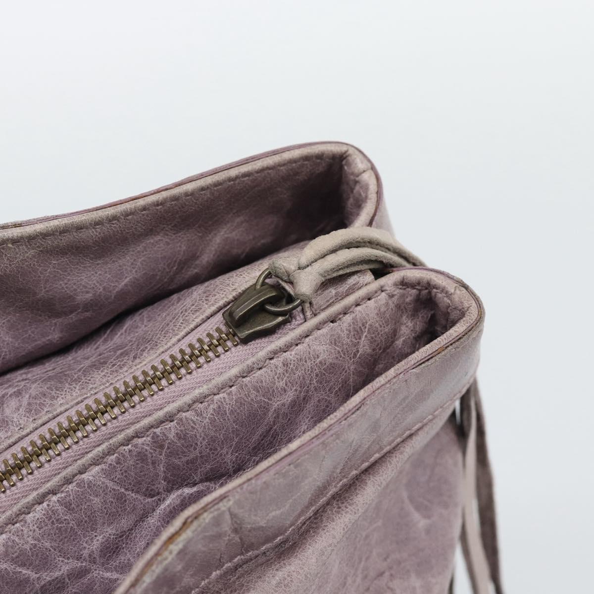 BALENCIAGA The Perth Hand Bag Leather Purple 128522 Auth 193809V