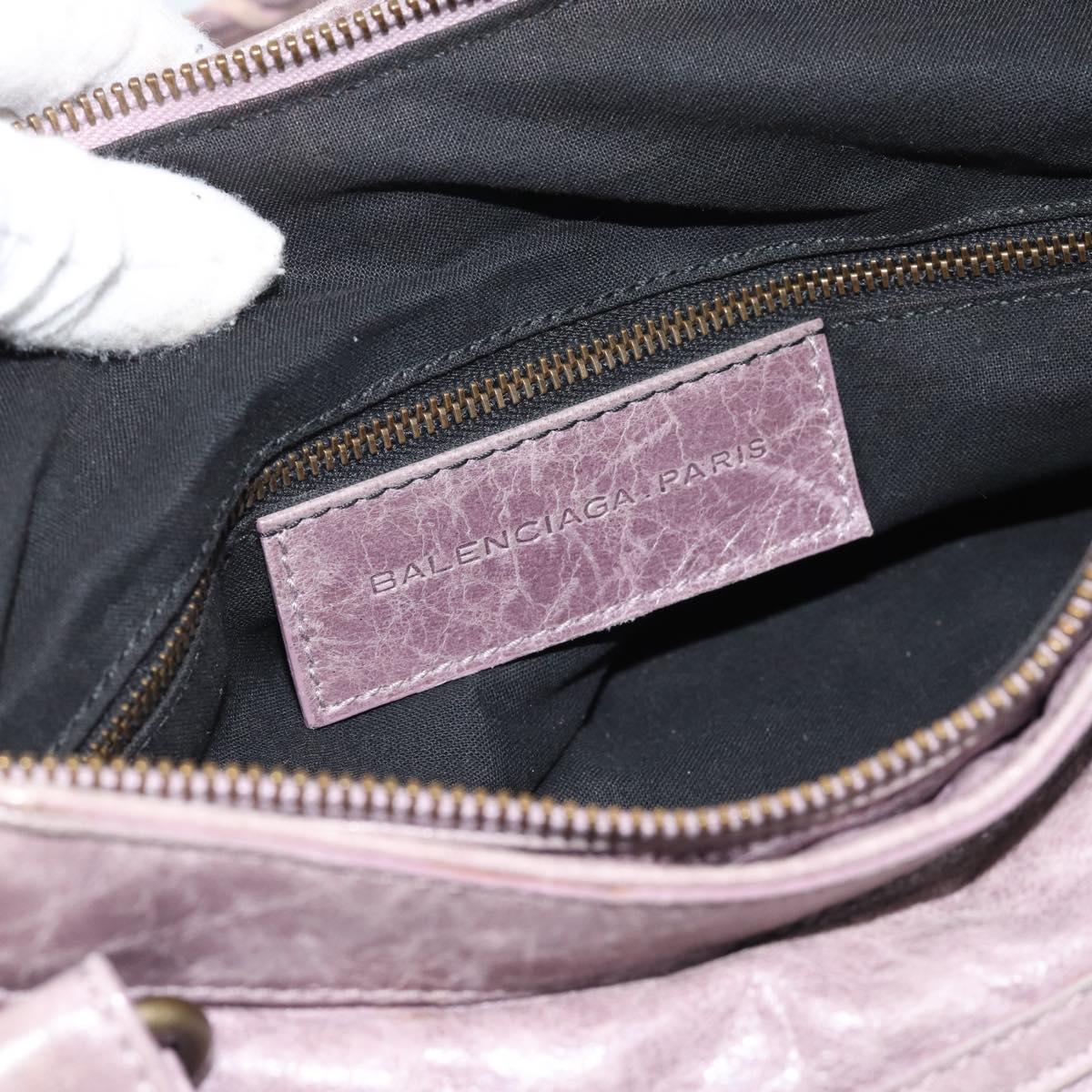 BALENCIAGA The Perth Hand Bag Leather Purple 128522 Auth 193809V