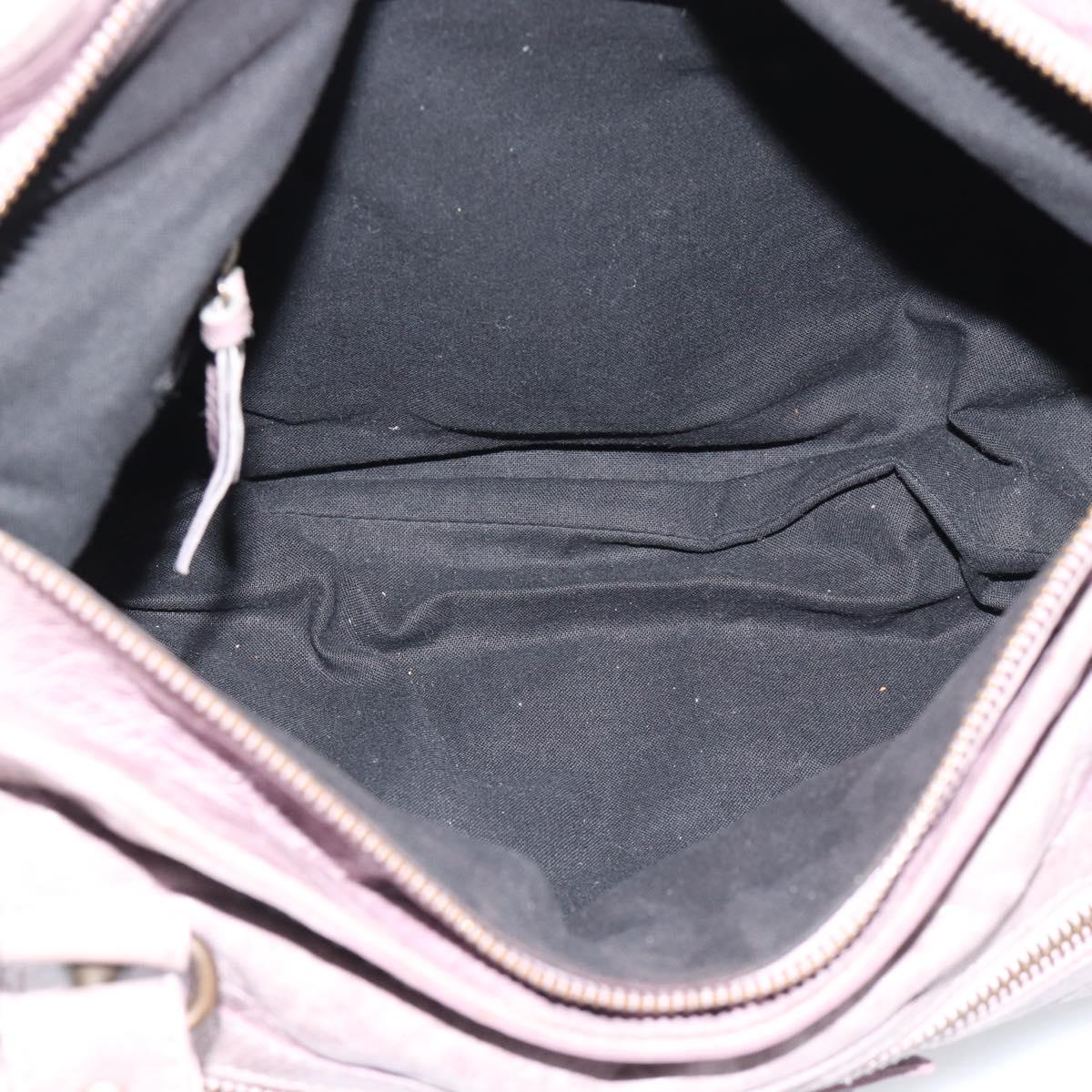 BALENCIAGA The Perth Hand Bag Leather Purple 128522 Auth 193809V