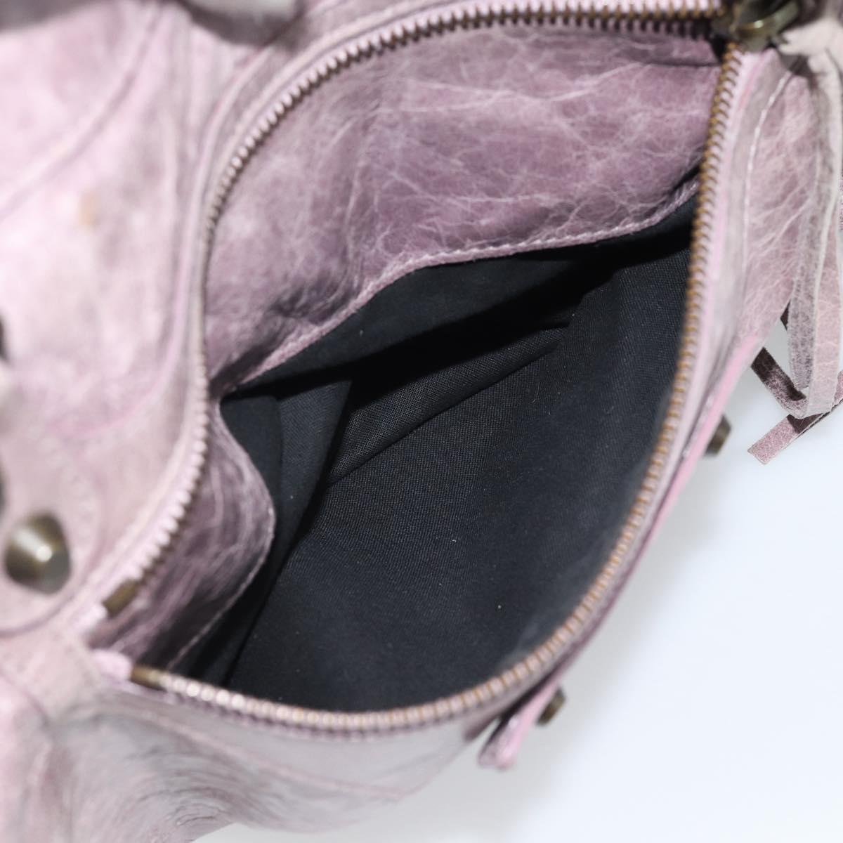 BALENCIAGA The Perth Hand Bag Leather Purple 128522 Auth 193809V