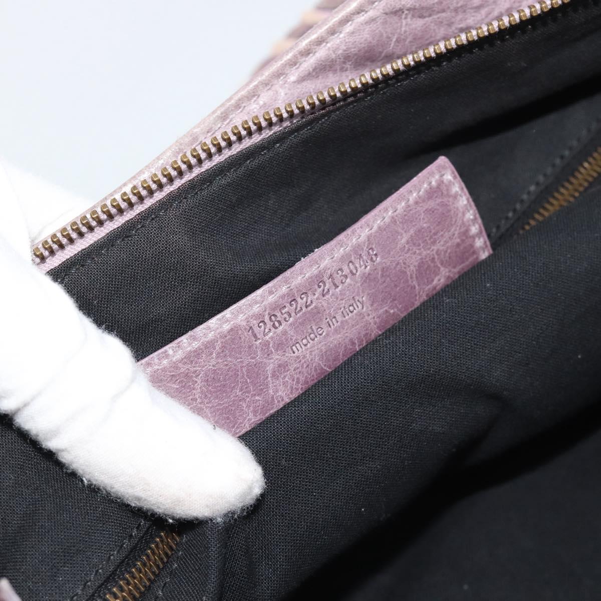 BALENCIAGA The Perth Hand Bag Leather Purple 128522 Auth 193809V