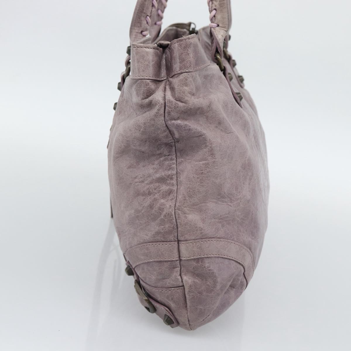 BALENCIAGA The Perth Hand Bag Leather Purple 128522 Auth 193809V