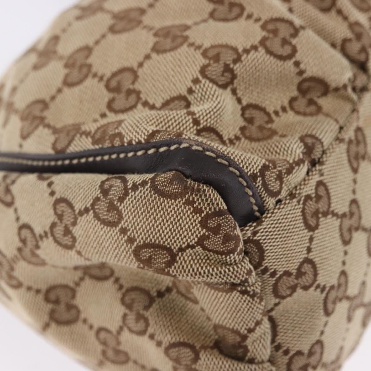 GUCCI GG Canvas Abbey Shoulder Bag Beige Gold 190525 Auth 193812V