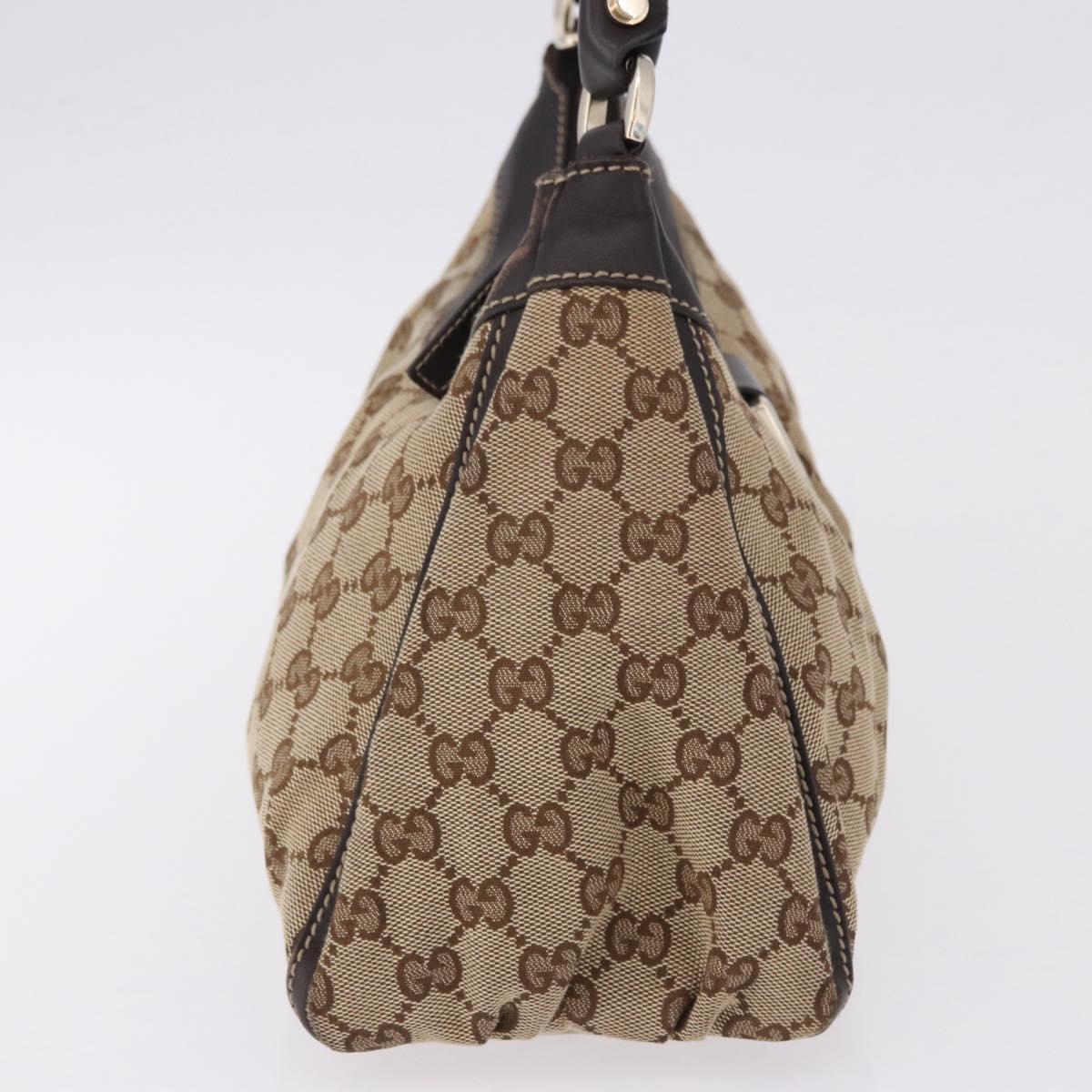GUCCI GG Canvas Abbey Shoulder Bag Beige Gold 190525 Auth 193812V