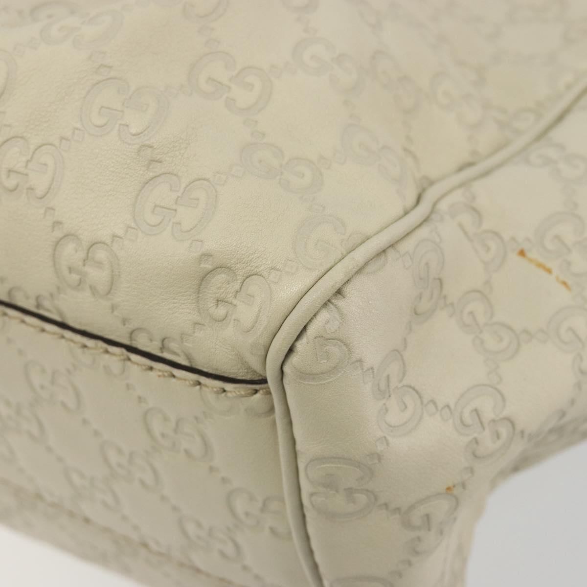 GUCCI GG Canvas Guccissima Tote Bag Leather Ivory Gold 211944 Auth 193843V