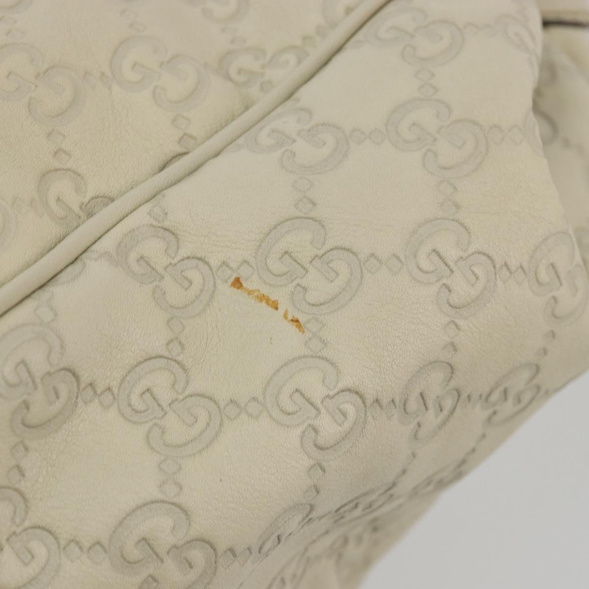 GUCCI GG Canvas Guccissima Tote Bag Leather Ivory Gold 211944 Auth 193843V