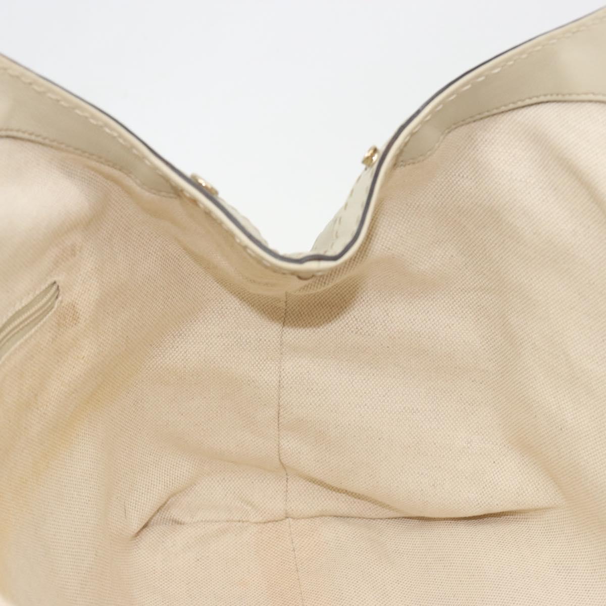 GUCCI GG Canvas Guccissima Tote Bag Leather Ivory Gold 211944 Auth 193843V