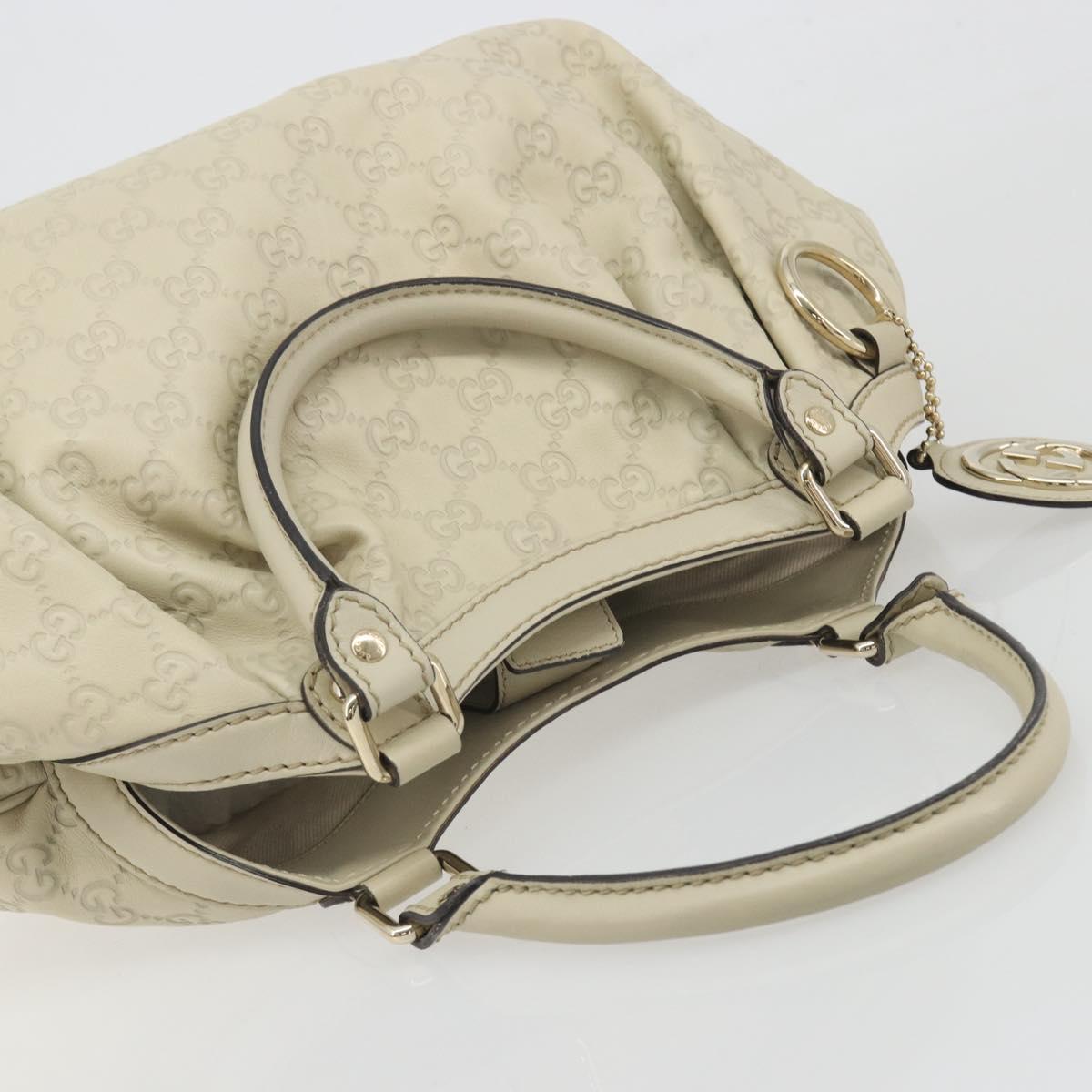 GUCCI GG Canvas Guccissima Tote Bag Leather Ivory Gold 211944 Auth 193843V