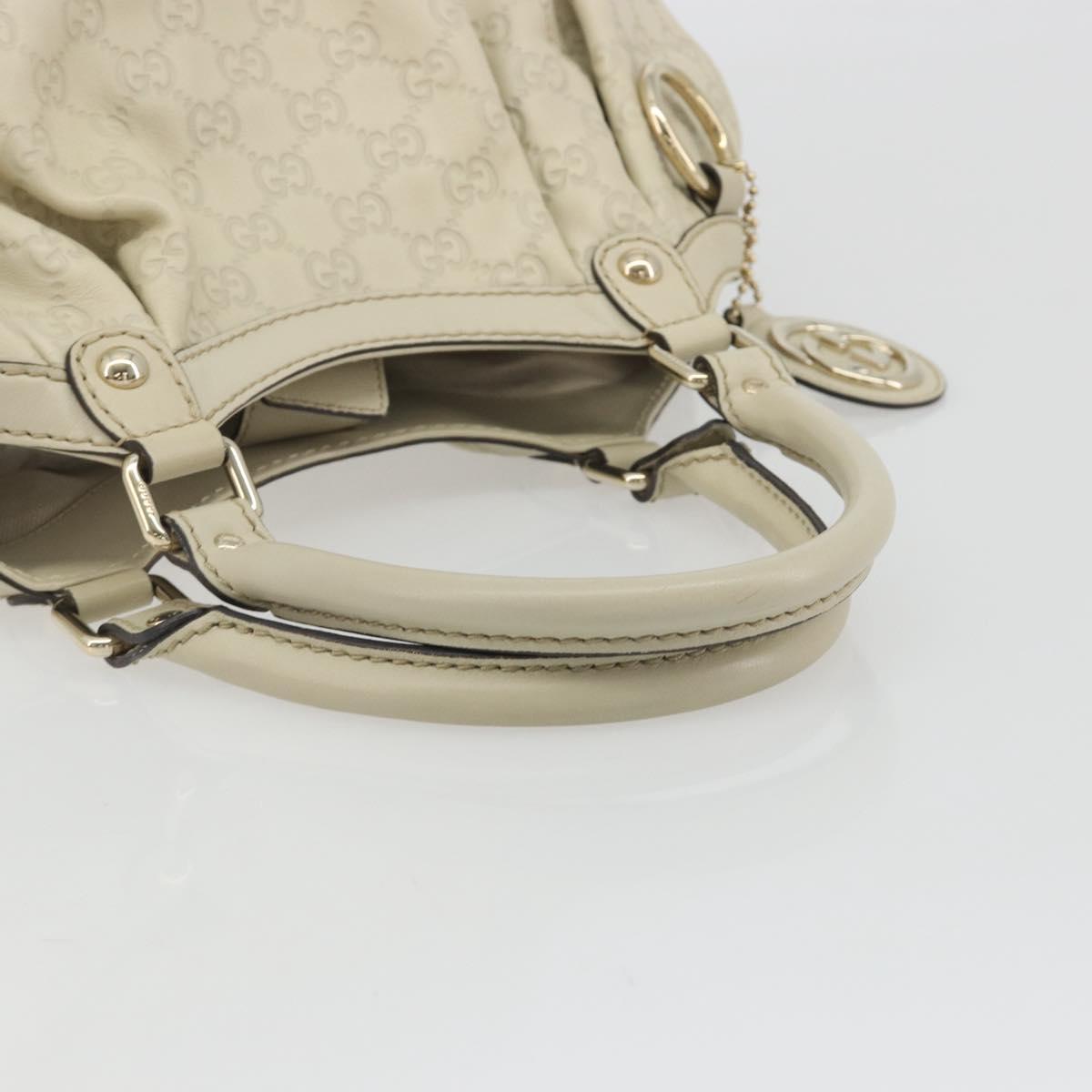 GUCCI GG Canvas Guccissima Tote Bag Leather Ivory Gold 211944 Auth 193843V