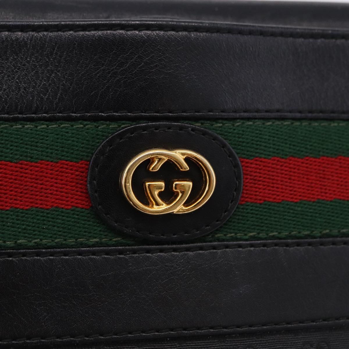 GUCCI Micro GG Supreme Web Sherry Line Bag PVC Black 001 110 0968 Auth 193846