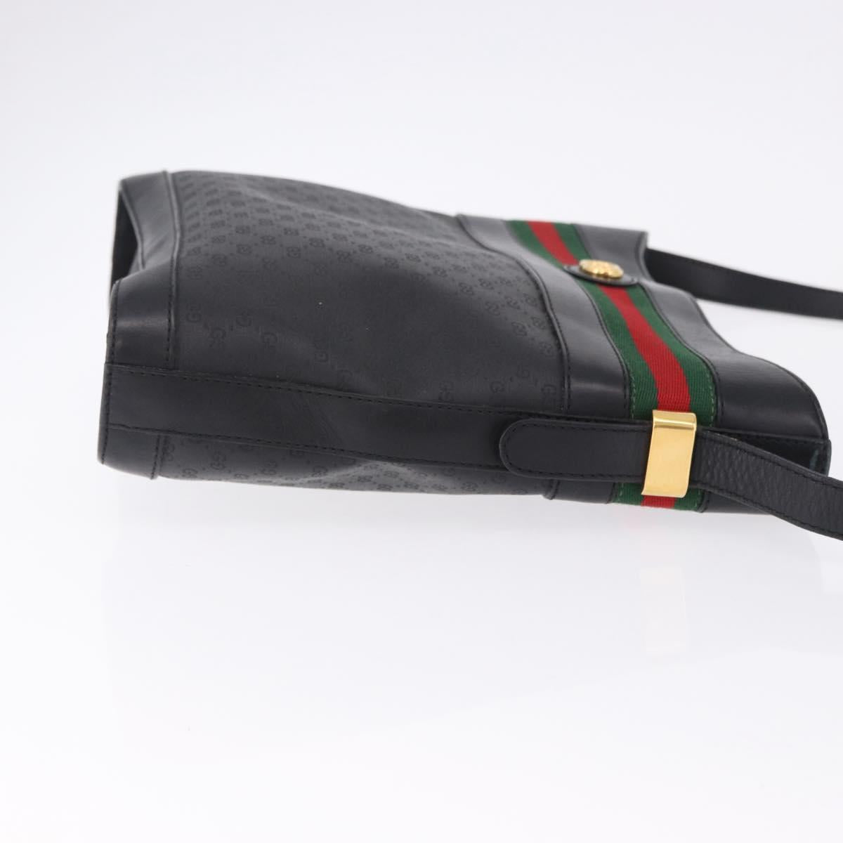 GUCCI Micro GG Supreme Web Sherry Line Bag PVC Black 001 110 0968 Auth 193846