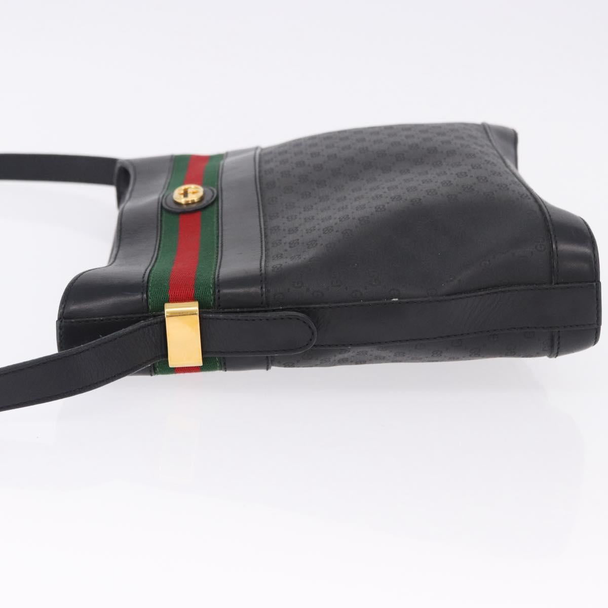 GUCCI Micro GG Supreme Web Sherry Line Bag PVC Black 001 110 0968 Auth 193846