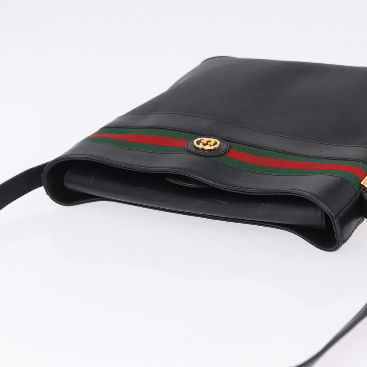 GUCCI Micro GG Supreme Web Sherry Line Bag PVC Black 001 110 0968 Auth 193846