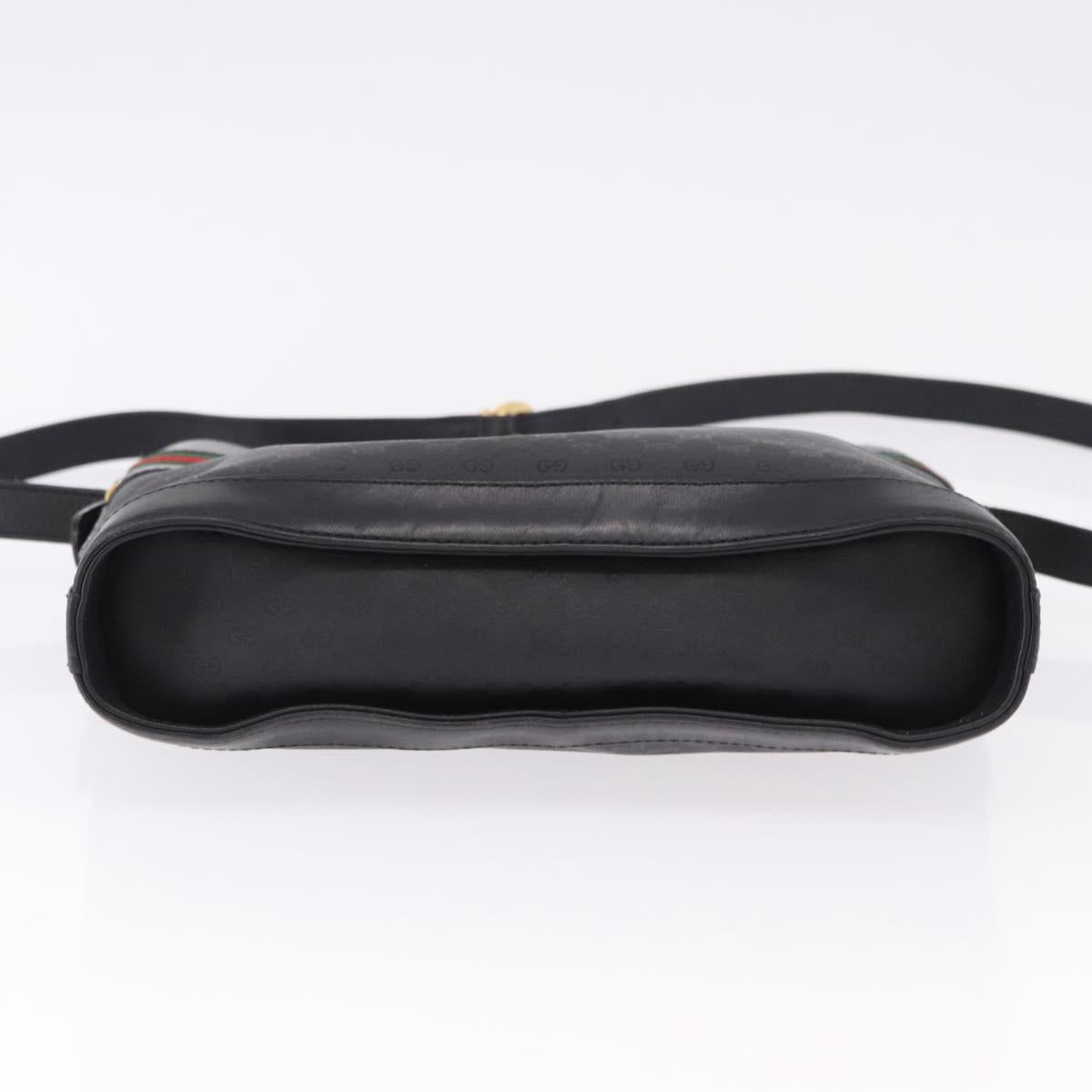 GUCCI Micro GG Supreme Web Sherry Line Bag PVC Black 001 110 0968 Auth 193846