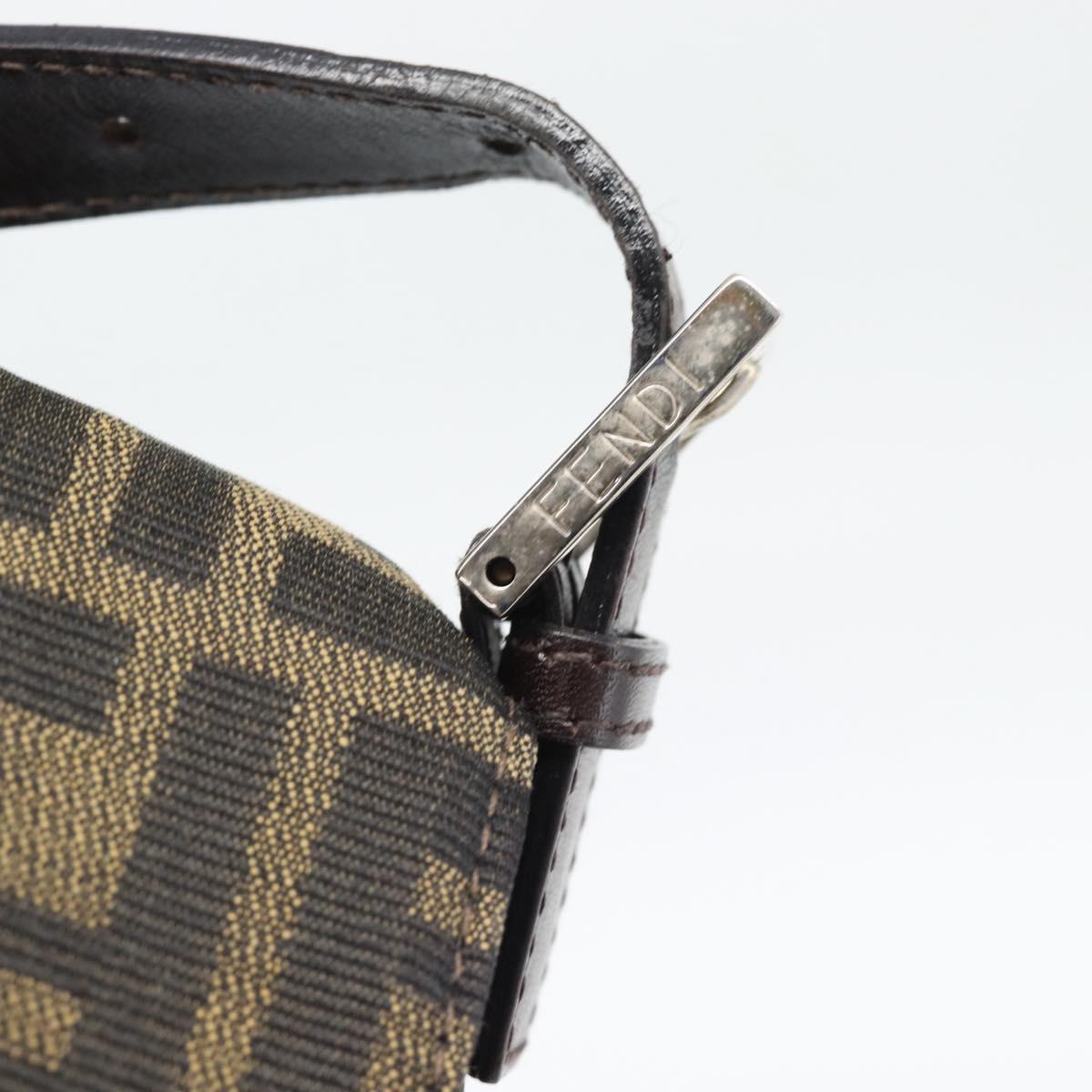 FENDI Zucca Canvas Mamma Baguette Shoulder Bag Brown Black Auth 193847V
