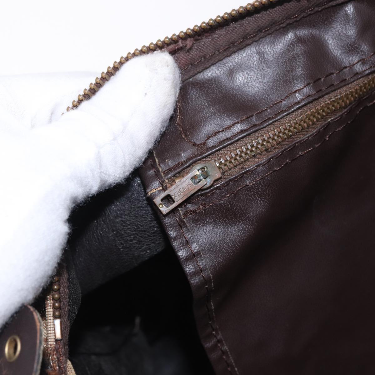 Christian Dior Trotter Canvas Boston Bag Beige Gold Auth 193848