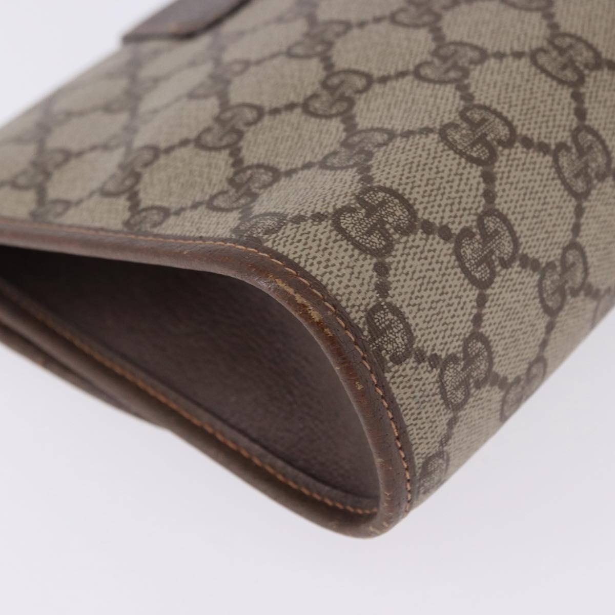 GUCCI GG Supreme Web Sherry Line Bag PVC Beige Gold 156 01 030 Auth 193851