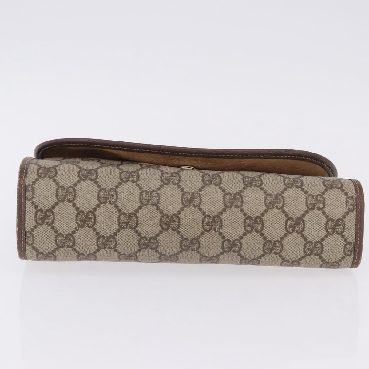 GUCCI GG Supreme Web Sherry Line Bag PVC Beige Gold 156 01 030 Auth 193851