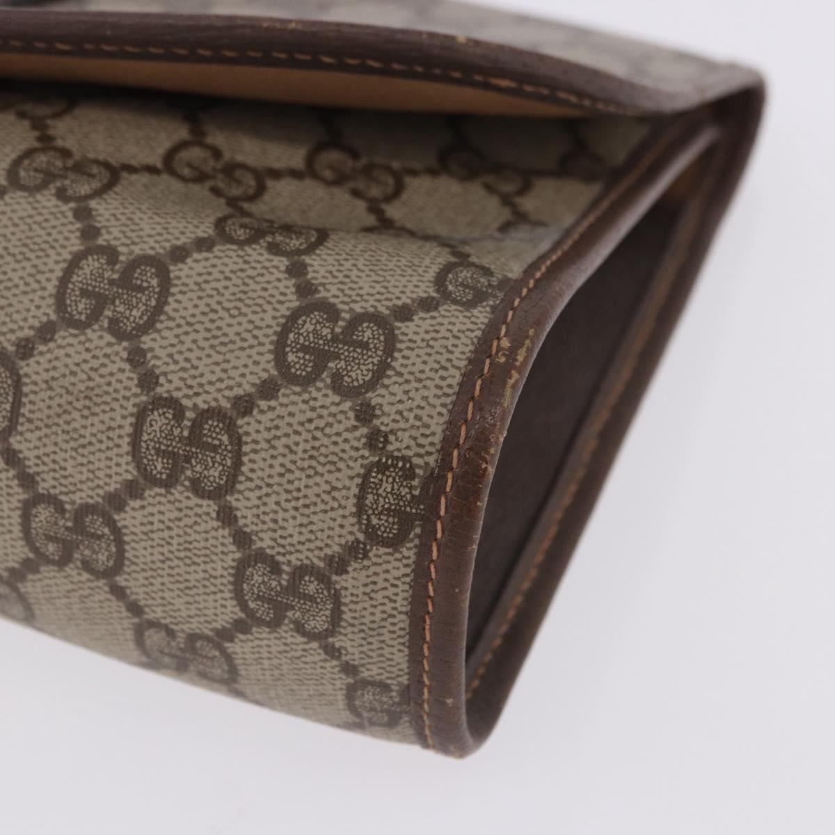 GUCCI GG Supreme Web Sherry Line Bag PVC Beige Gold 156 01 030 Auth 193851