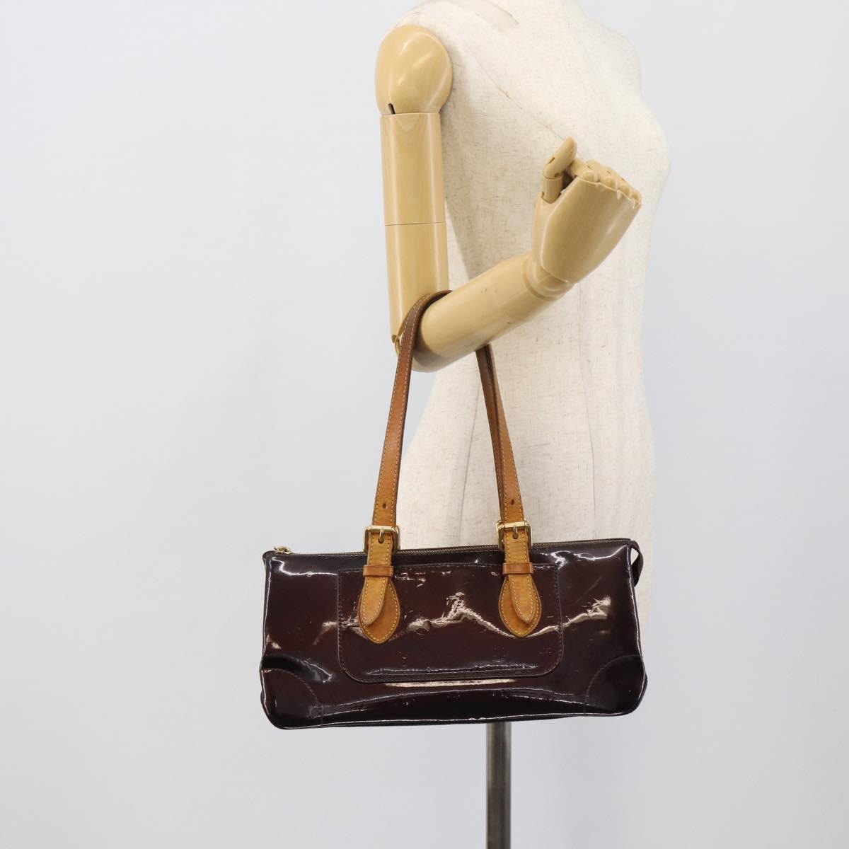LOUIS VUITTON Monogram Vernis Rosewood Avenue Bag Amarante M93510 LV Auth 193852