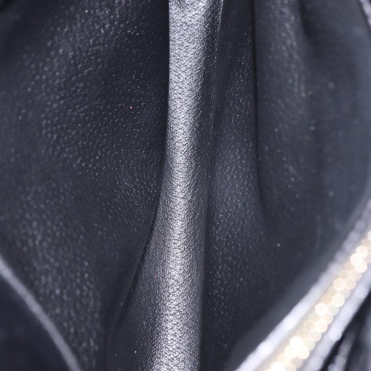 CELINE Macadam Canvas Shoulder Bag PVC Leather Black Gold Auth 193854