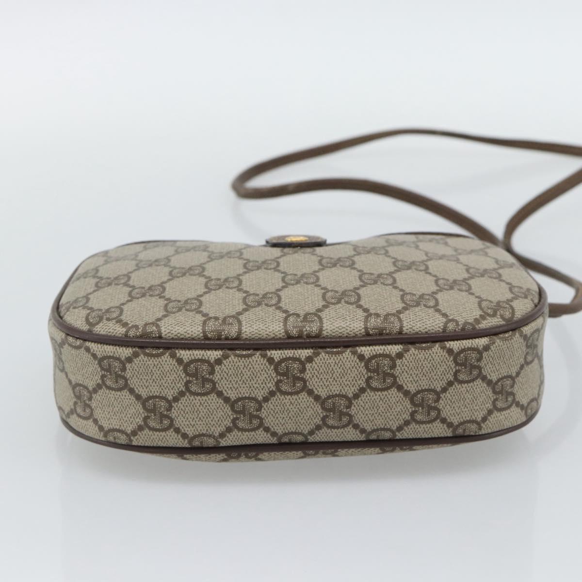 GUCCI GG Supreme Web Sherry Line Bag PVC Beige Gold 007 58 6112 Auth 193857