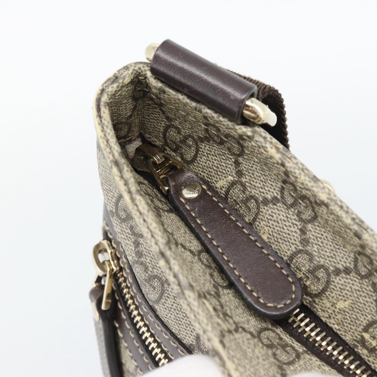 GUCCI GG Supreme Shoulder Bag PVC Beige Gold 295257 Auth 193862