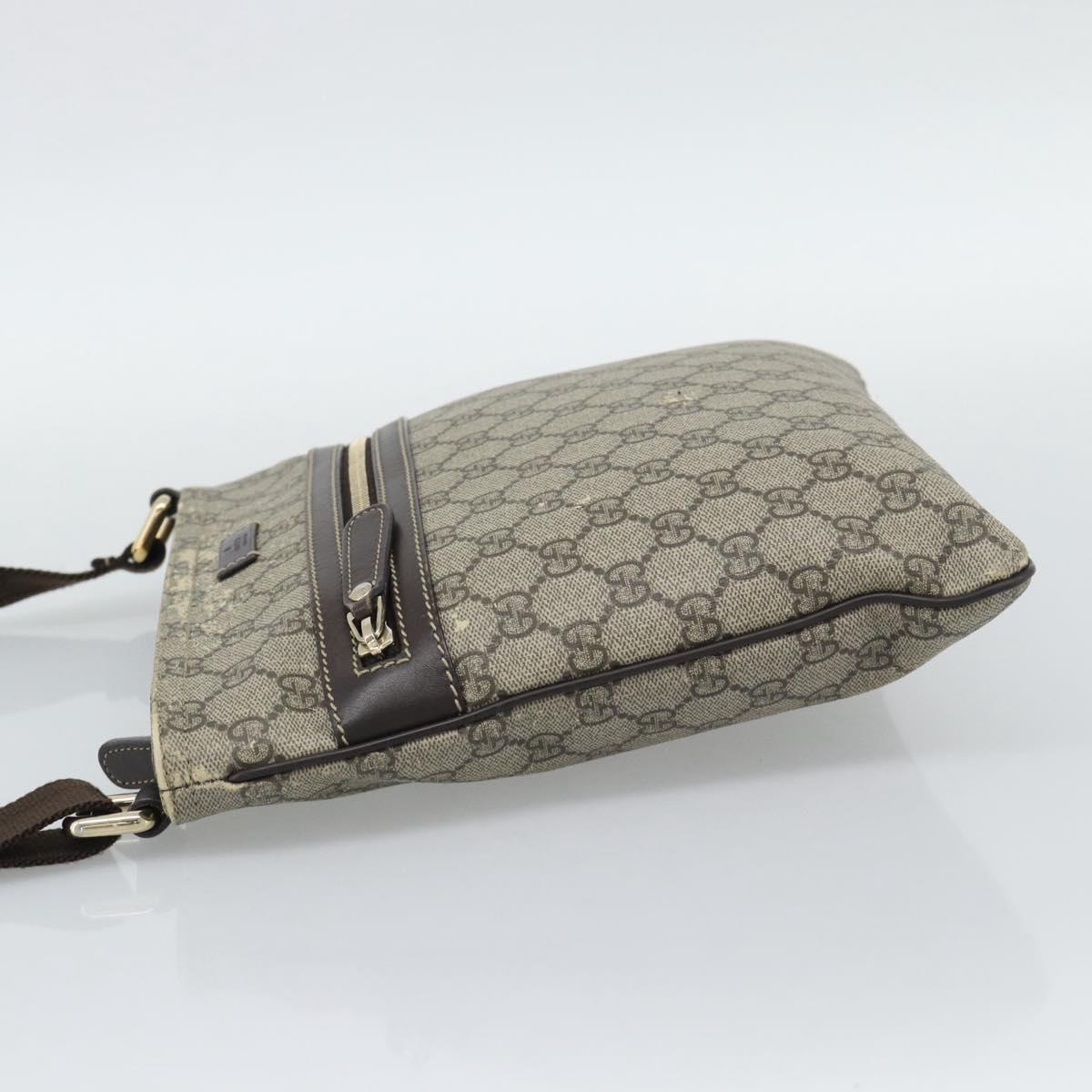 GUCCI GG Supreme Shoulder Bag PVC Beige Gold 295257 Auth 193862