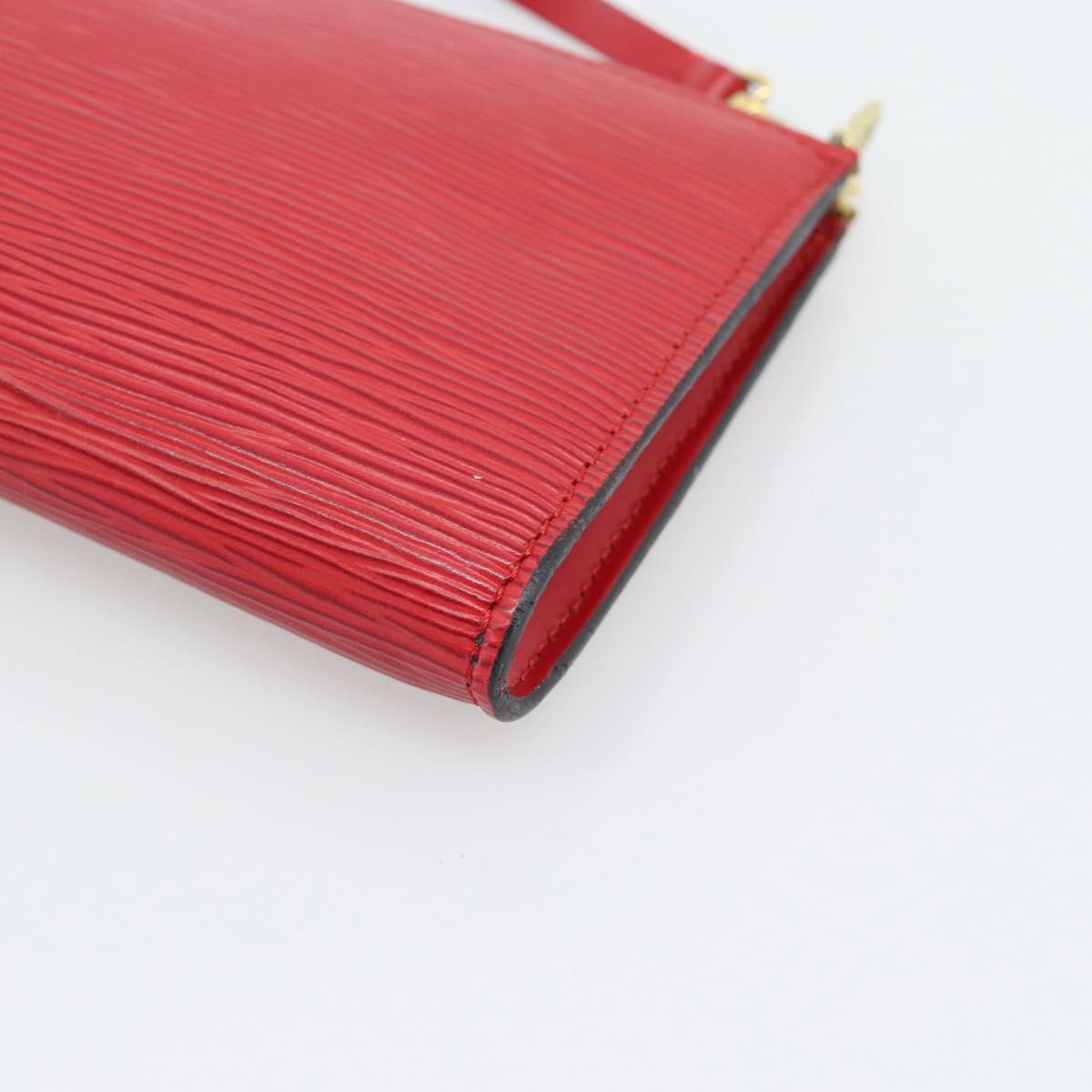 LOUIS VUITTON Epi Pochette Accessoires Pouch Red M52947 LV Auth 193867
