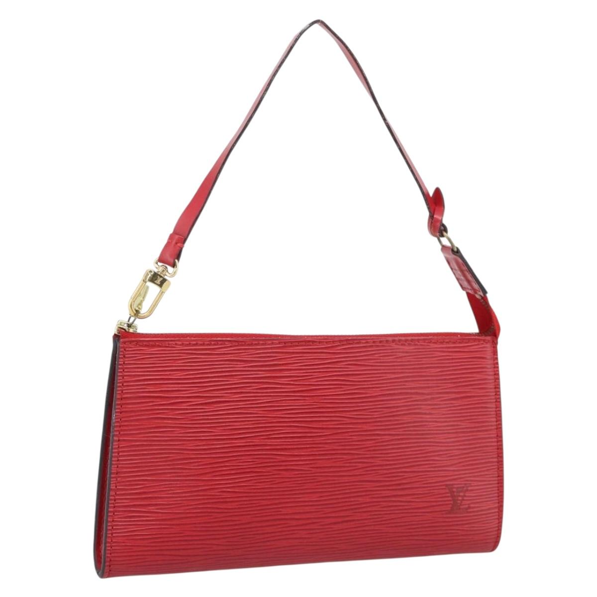 LOUIS VUITTON Epi Pochette Accessoires Pouch Red M52947 LV Auth 193867