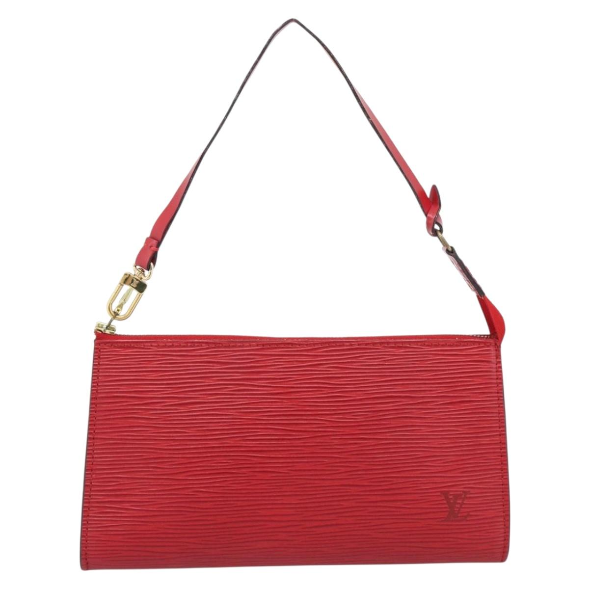 LOUIS VUITTON Epi Pochette Accessoires Pouch Red M52947 LV Auth 193867