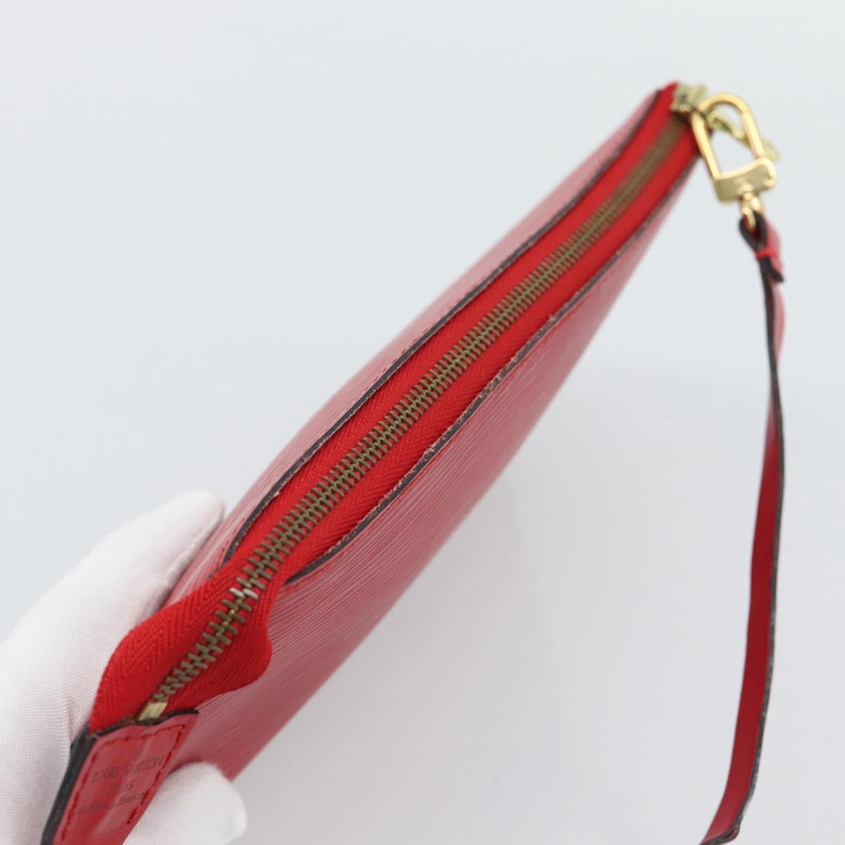LOUIS VUITTON Epi Pochette Accessoires Pouch Red M52947 LV Auth 193867